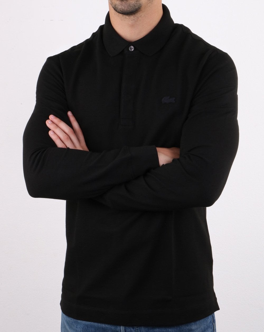 Lacoste Long Sleeve Polo Black