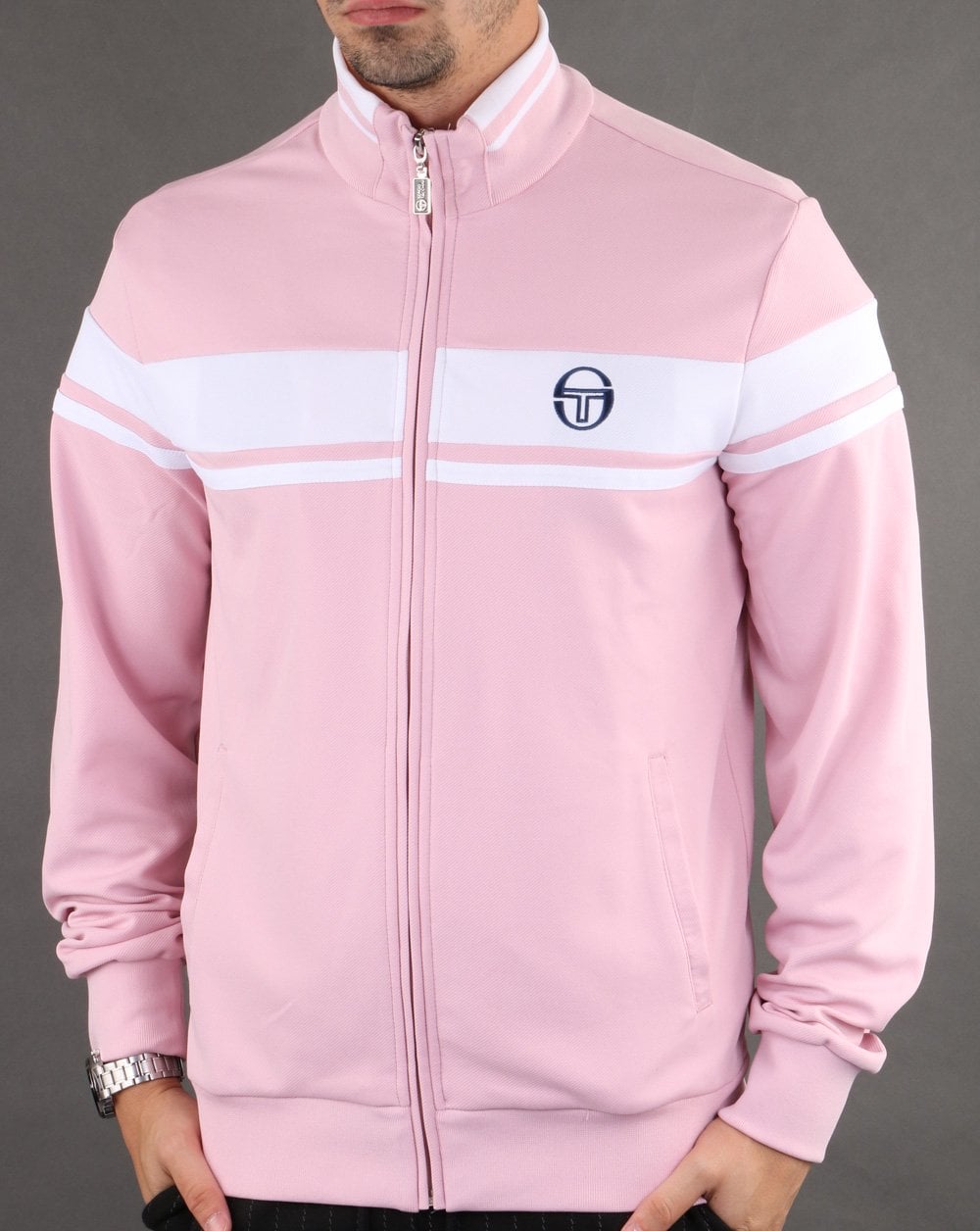 Sergio Tacchini Masters Track Top Pink/White