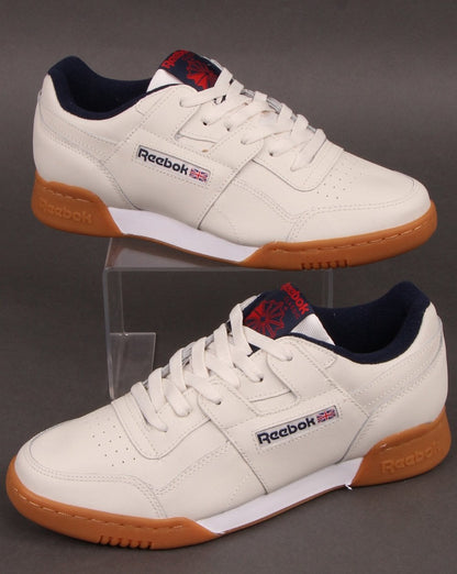 Reebok Workout Plus Trainers Chalk/Navy