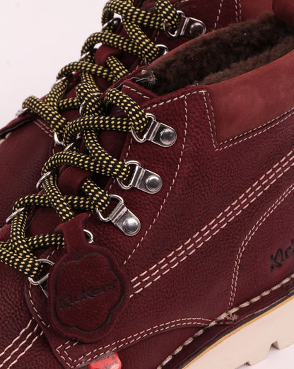 Kickers Kick Hi Winterised Leather Boot Burgundy
