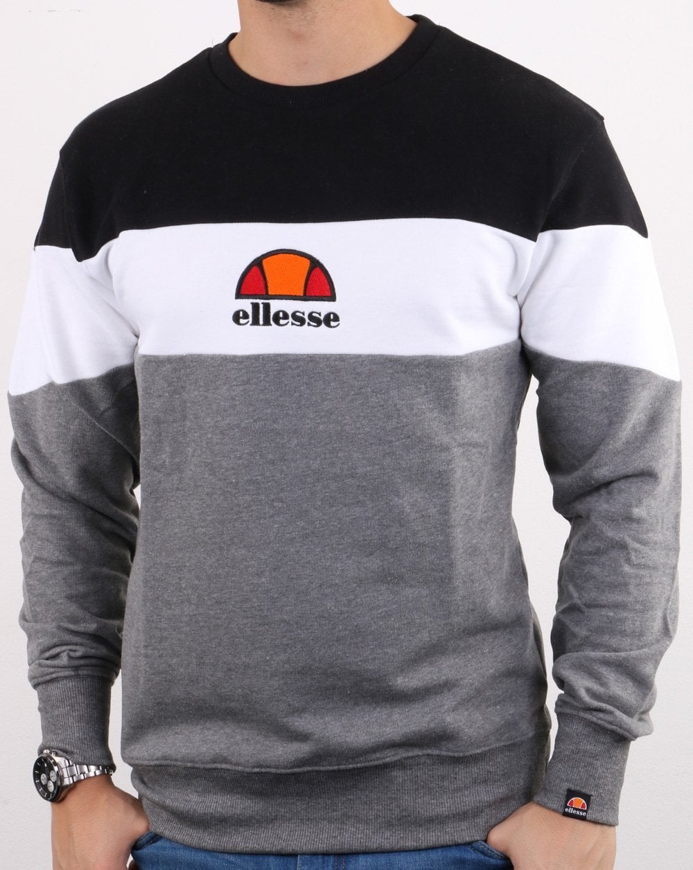 Ellesse Tri Sweatshirt Grey/white/black