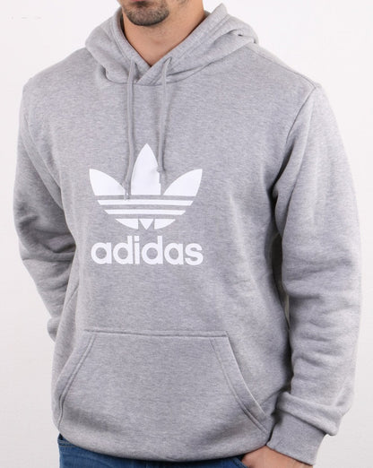 Adidas Originals Trefoil Hoodie Med Grey Heather
