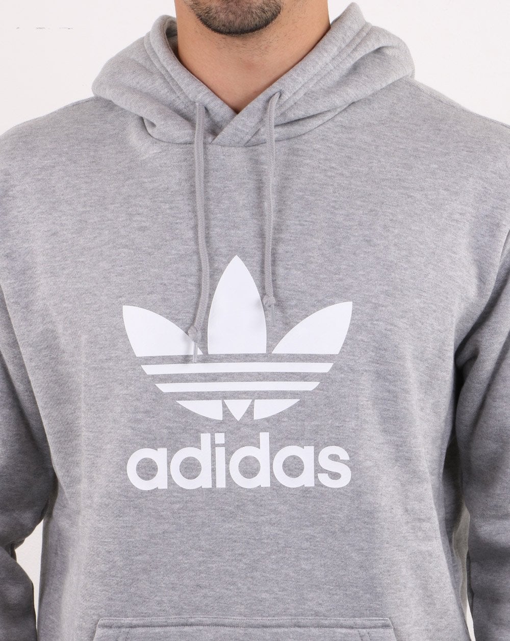 Adidas Originals Trefoil Hoodie Med Grey Heather