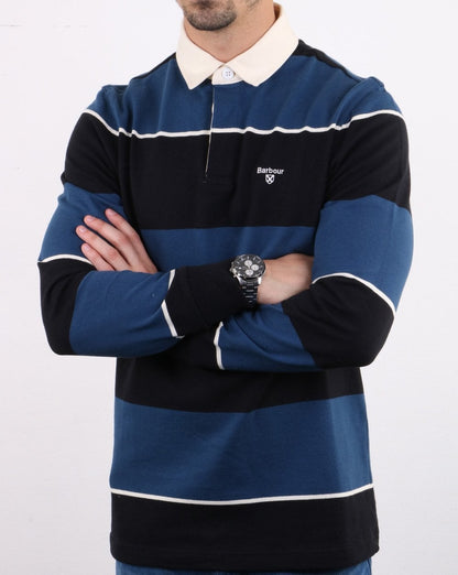 Barbour Lark Stripe Rugby Shirt Navy