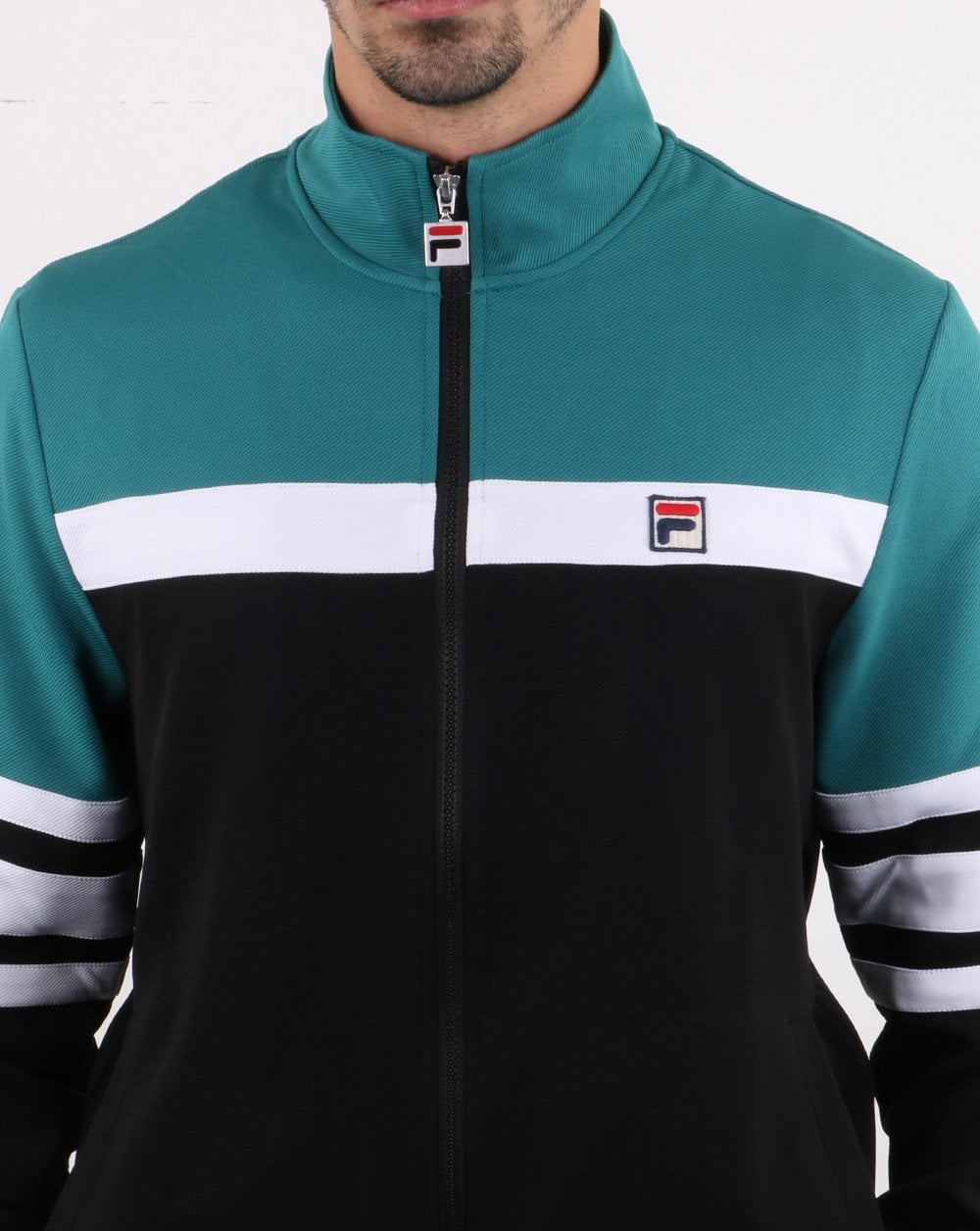 Fila Vintage Courto Track Top Black/Harbour Blue/White