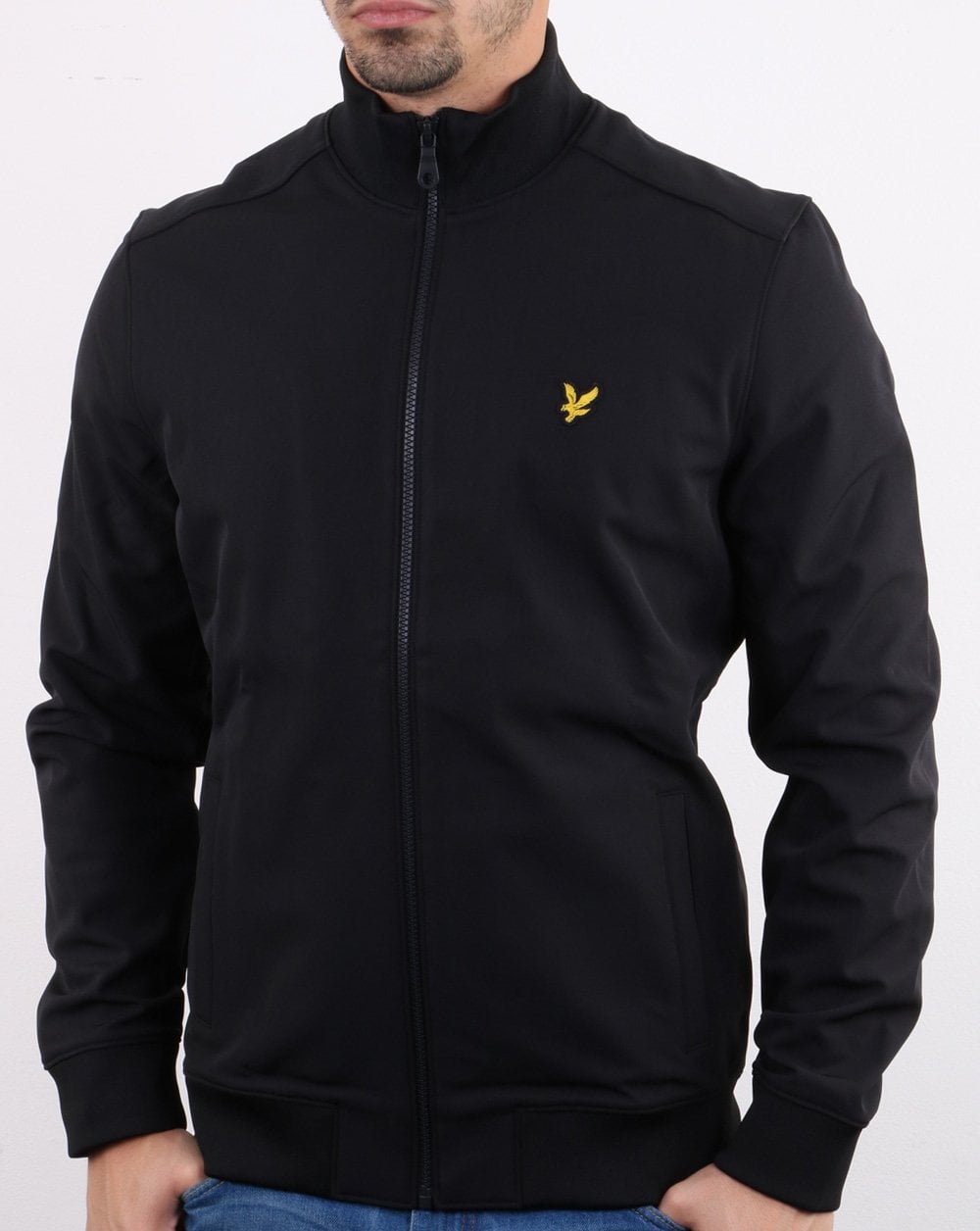Lyle And Scott Softshell Funnel Neck Zip Through Sweatshirt True Black