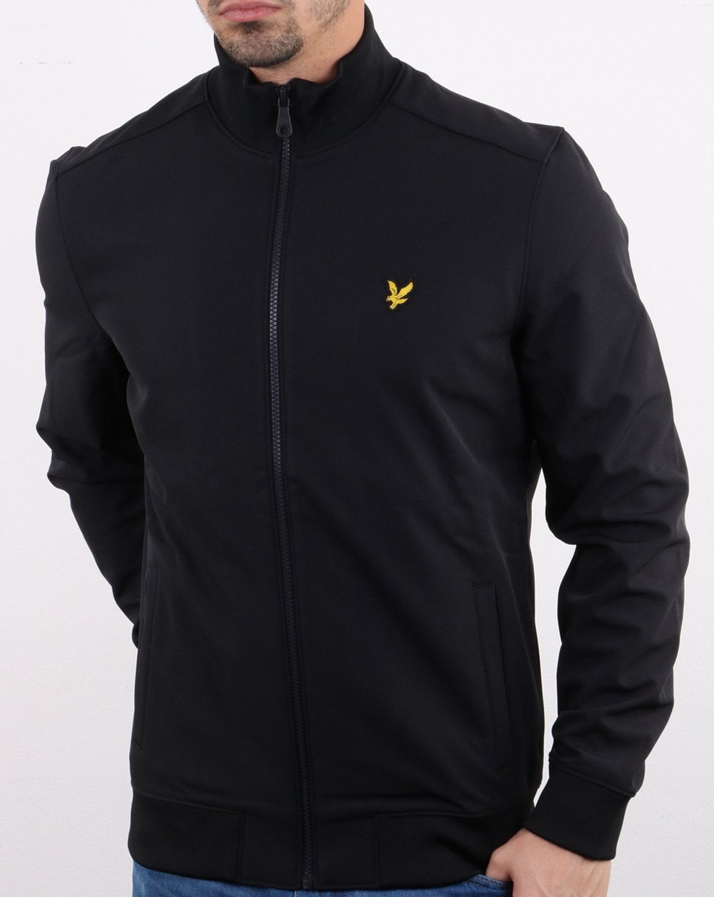 Lyle And Scott Softshell Funnel Neck Zip Through Sweatshirt True Black
