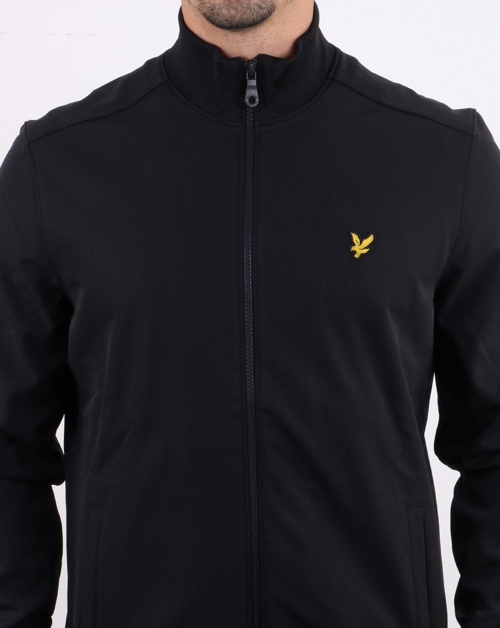 Lyle And Scott Softshell Funnel Neck Zip Through Sweatshirt True Black