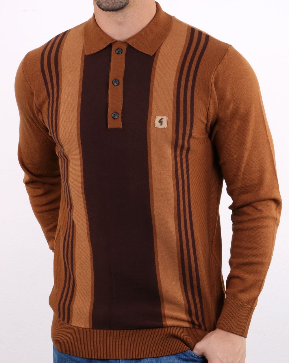 Gabicci Vintage Searle Polo Shirt Honey Brown