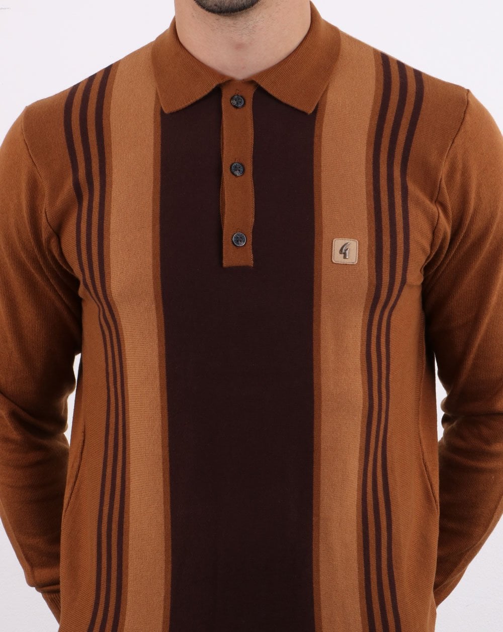 Gabicci Vintage Searle Polo Shirt Honey Brown