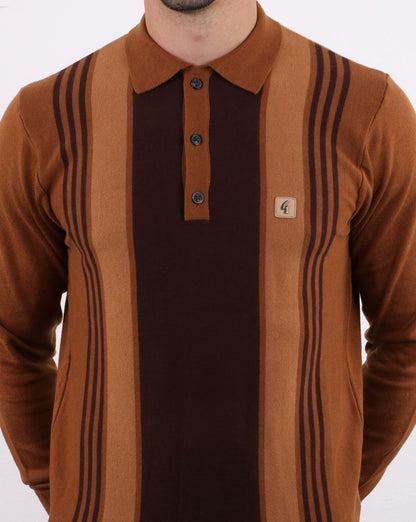Gabicci Vintage Searle Polo Shirt Honey Brown
