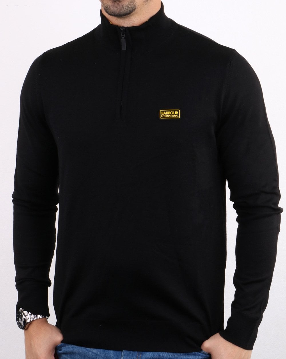 Barbour International Half Zip Merino Black