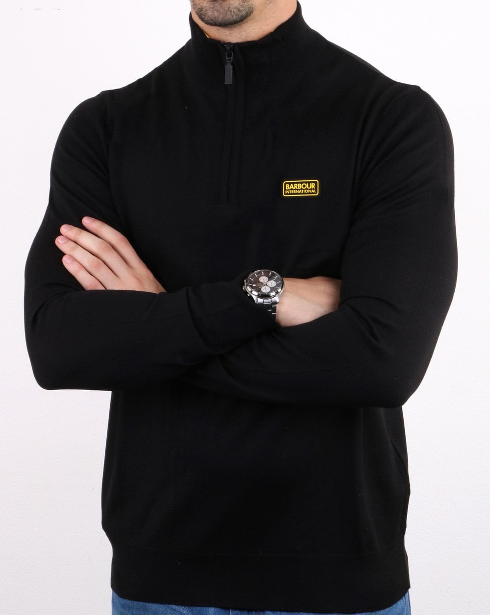 Barbour International Half Zip Merino Black