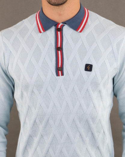 Gabicci Vintage Bretton Polo Shirt Sky Blue