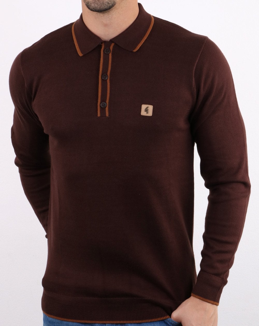 Gabicci Vintage Linekar Polo Shirt Cocoa