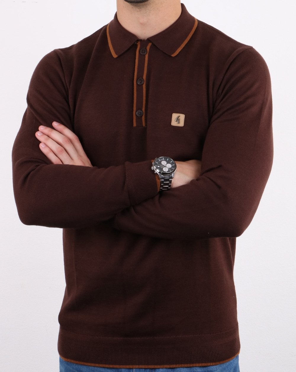 Gabicci Vintage Linekar Polo Shirt Cocoa