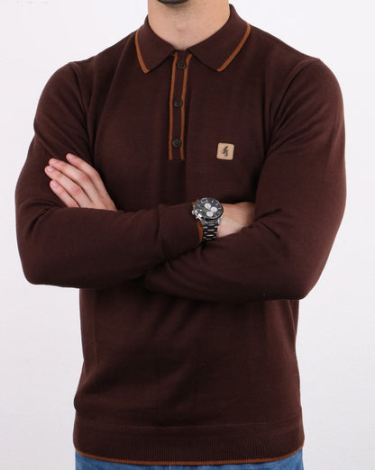 Gabicci Vintage Linekar Polo Shirt Cocoa