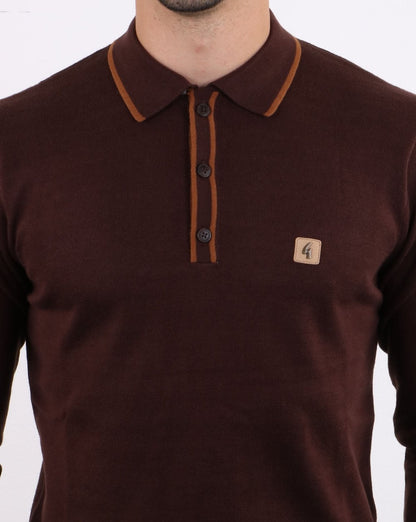 Gabicci Vintage Linekar Polo Shirt Cocoa