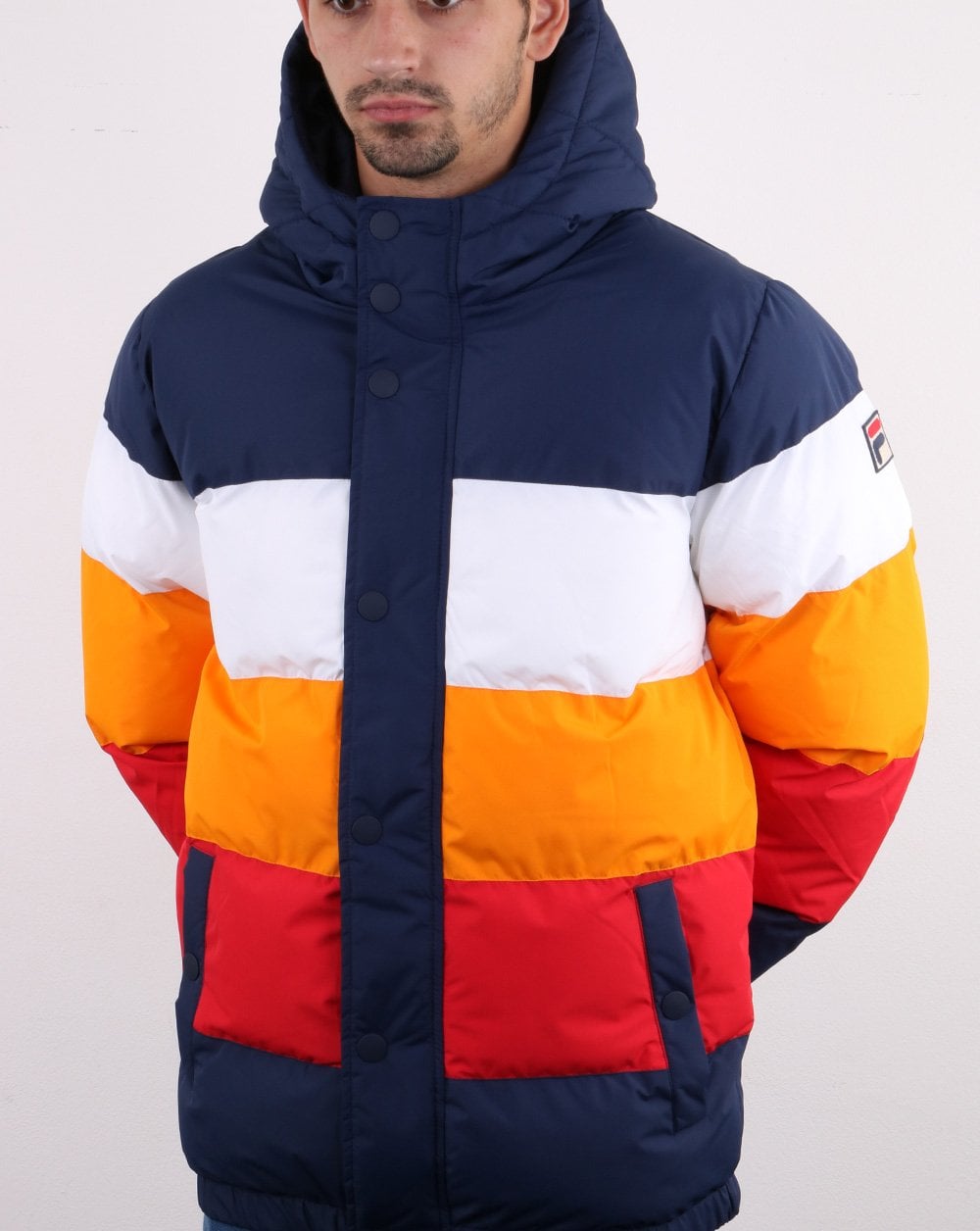 Fila Vintage Multi Puffer Jacket Navy/white/orange