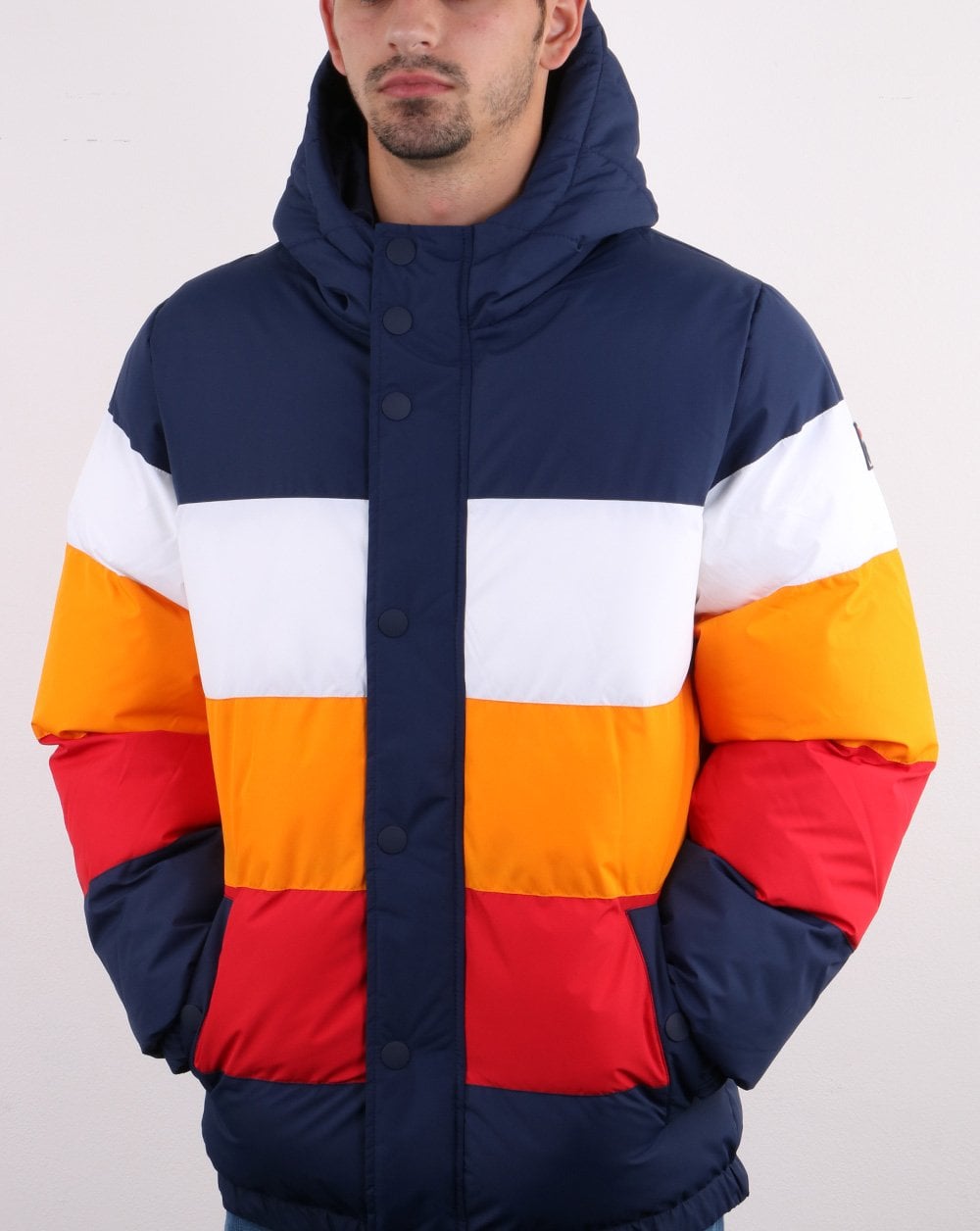 Fila Vintage Multi Puffer Jacket Navy/white/orange