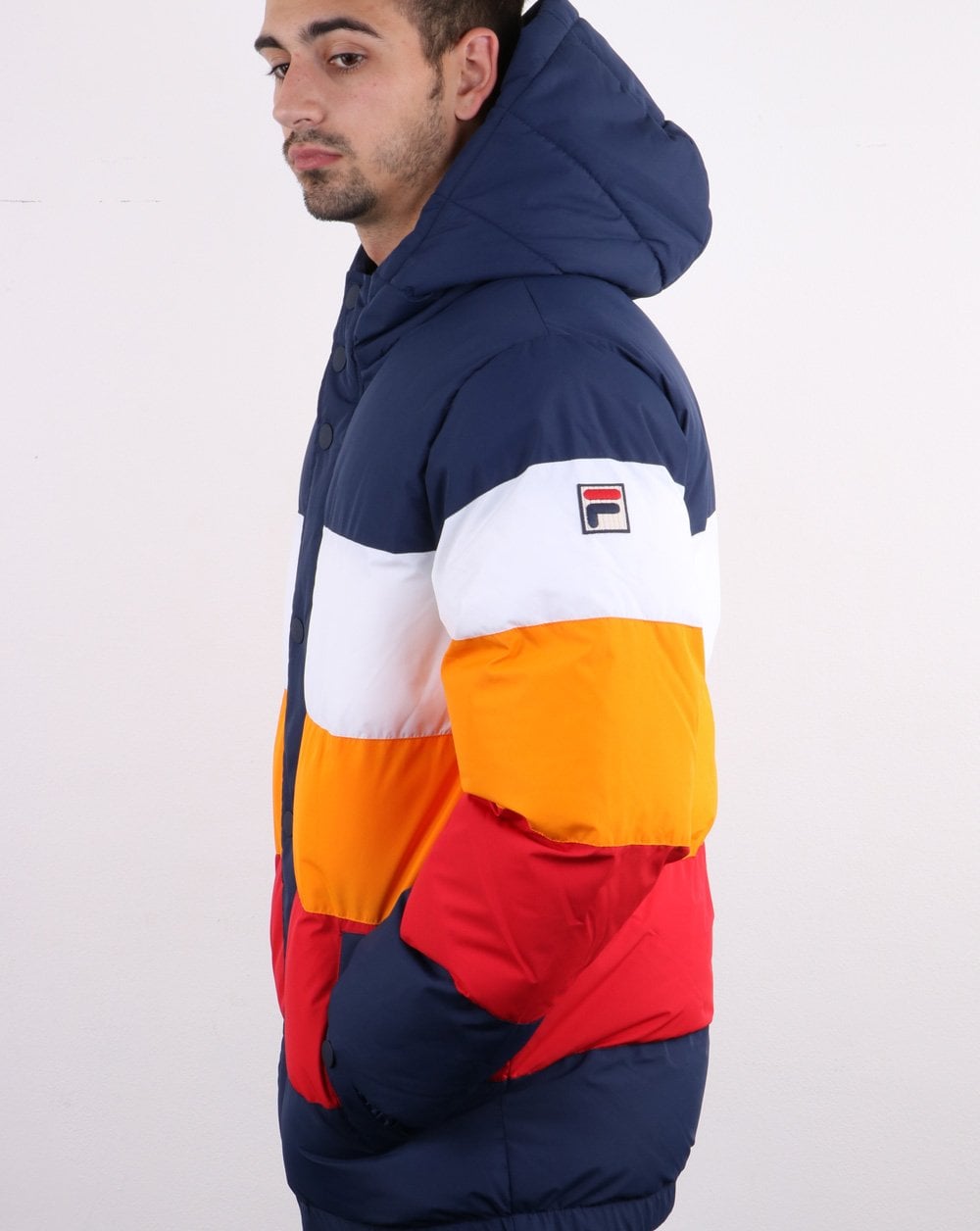 Fila Vintage Multi Puffer Jacket Navy/white/orange