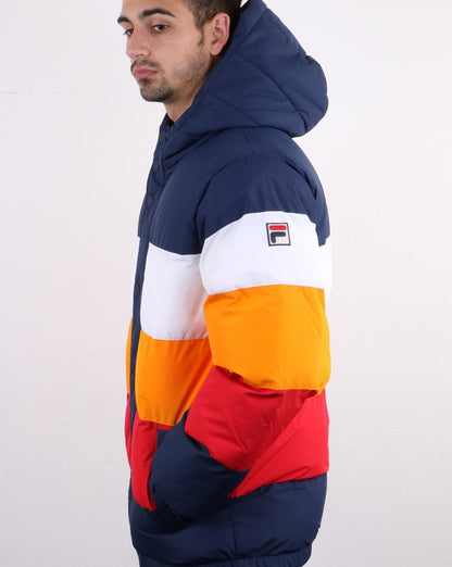 Fila Vintage Multi Puffer Jacket Navy/white/orange