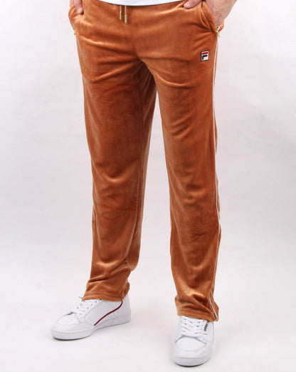 Fila Vintage Cyrus Velour Track Pants Rust Orange
