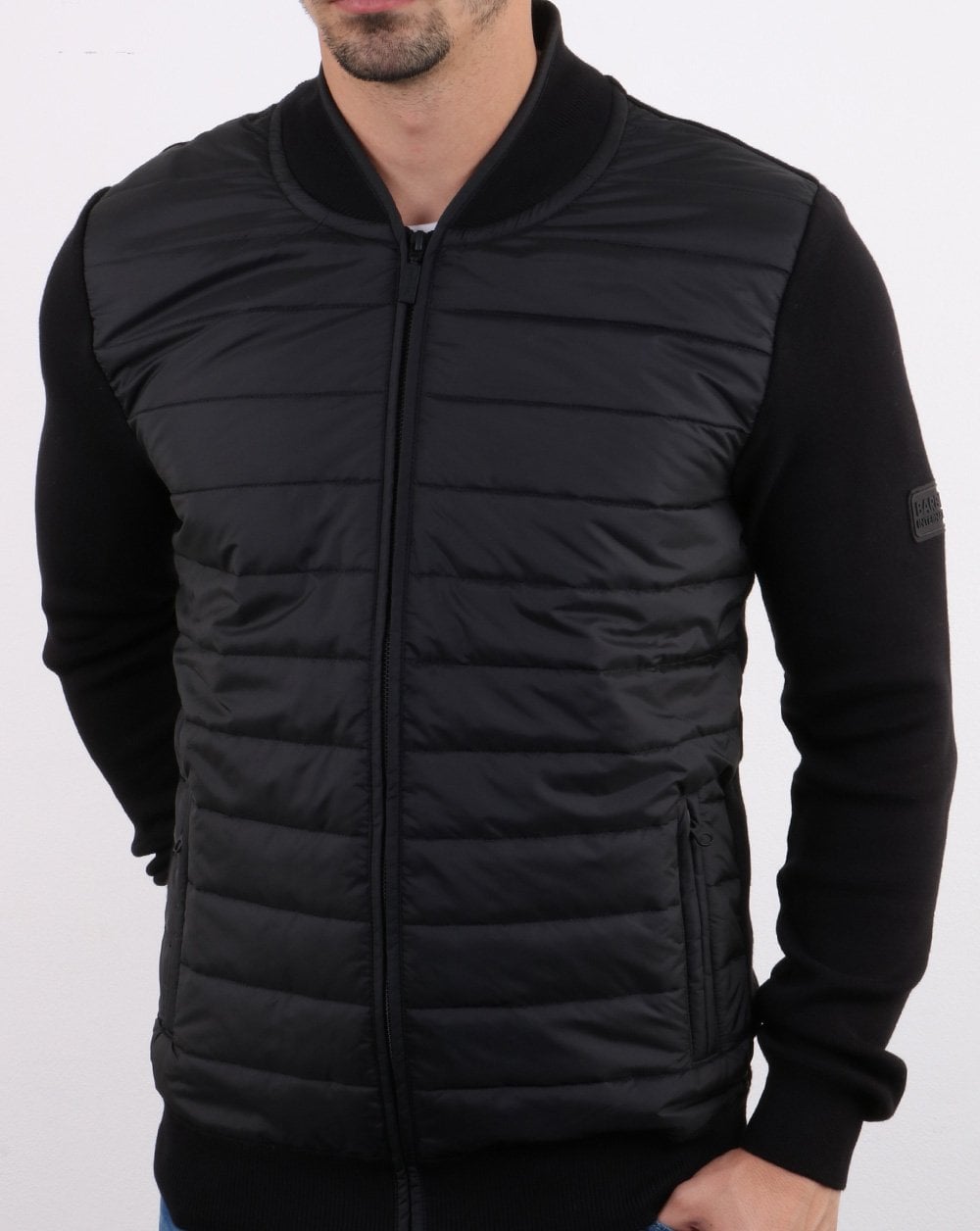 Barbour International Baffle Zip Up Jacket Black