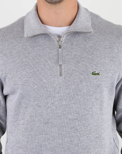 Lacoste Quarter Zip Silver Chine