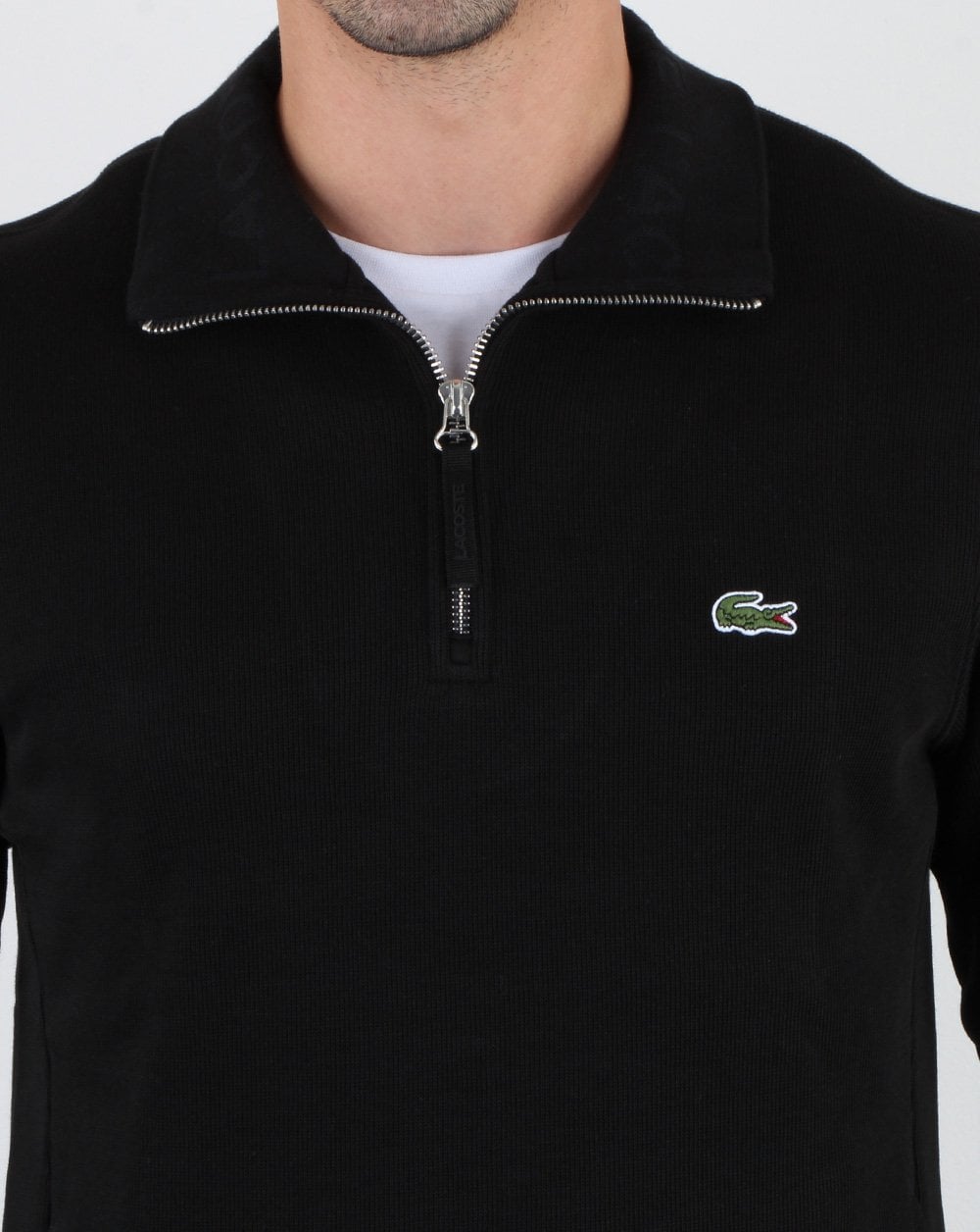 Lacoste Quarter Zip Top Black