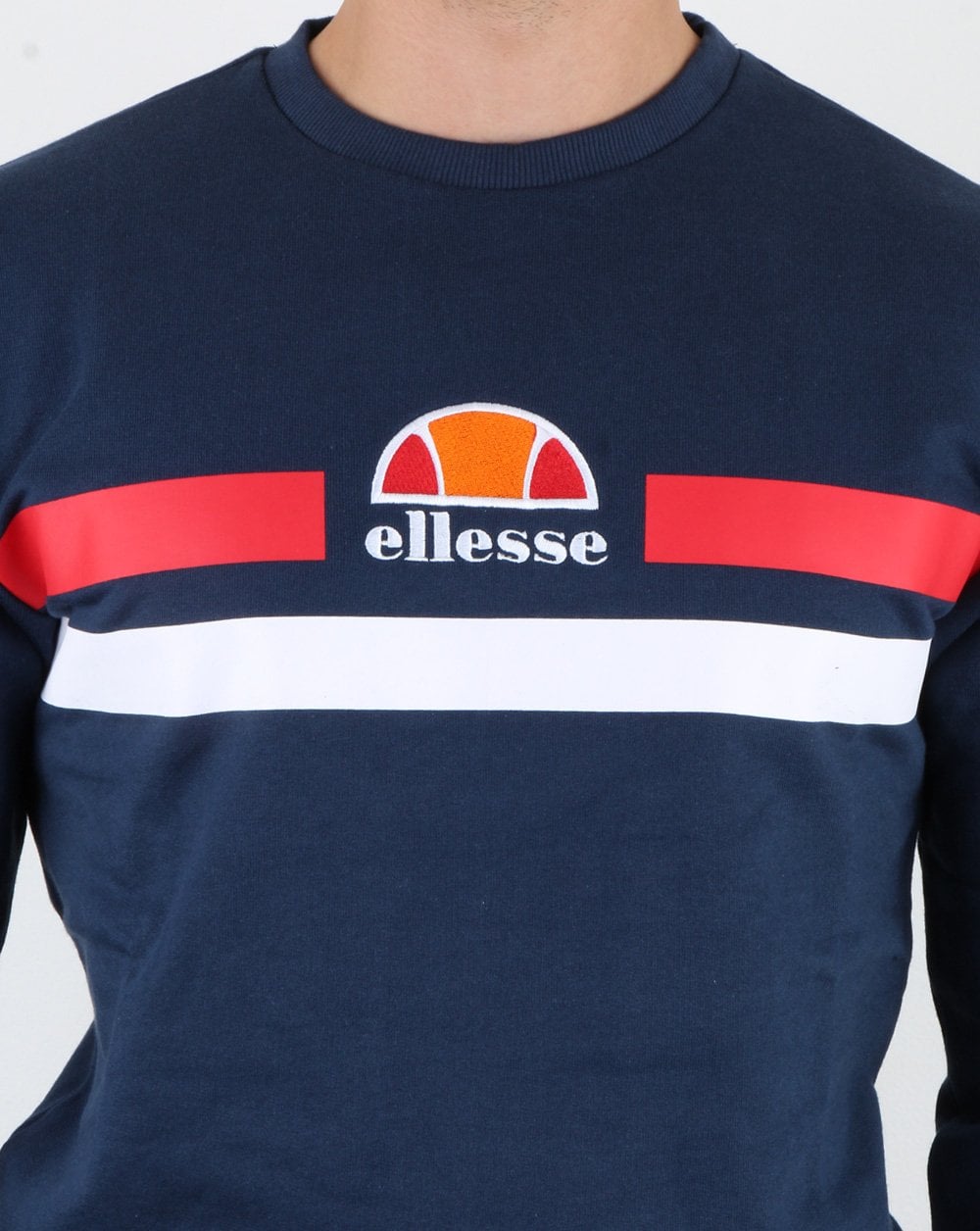Ellesse Duo Stripe Sweatshirt Navy