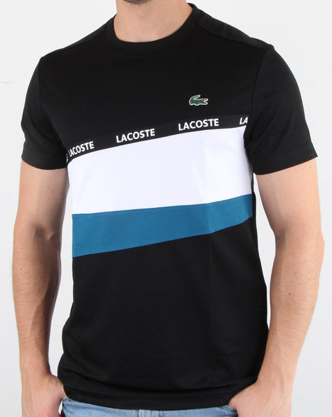 Lacoste Stripe Block T-shirt Black/White