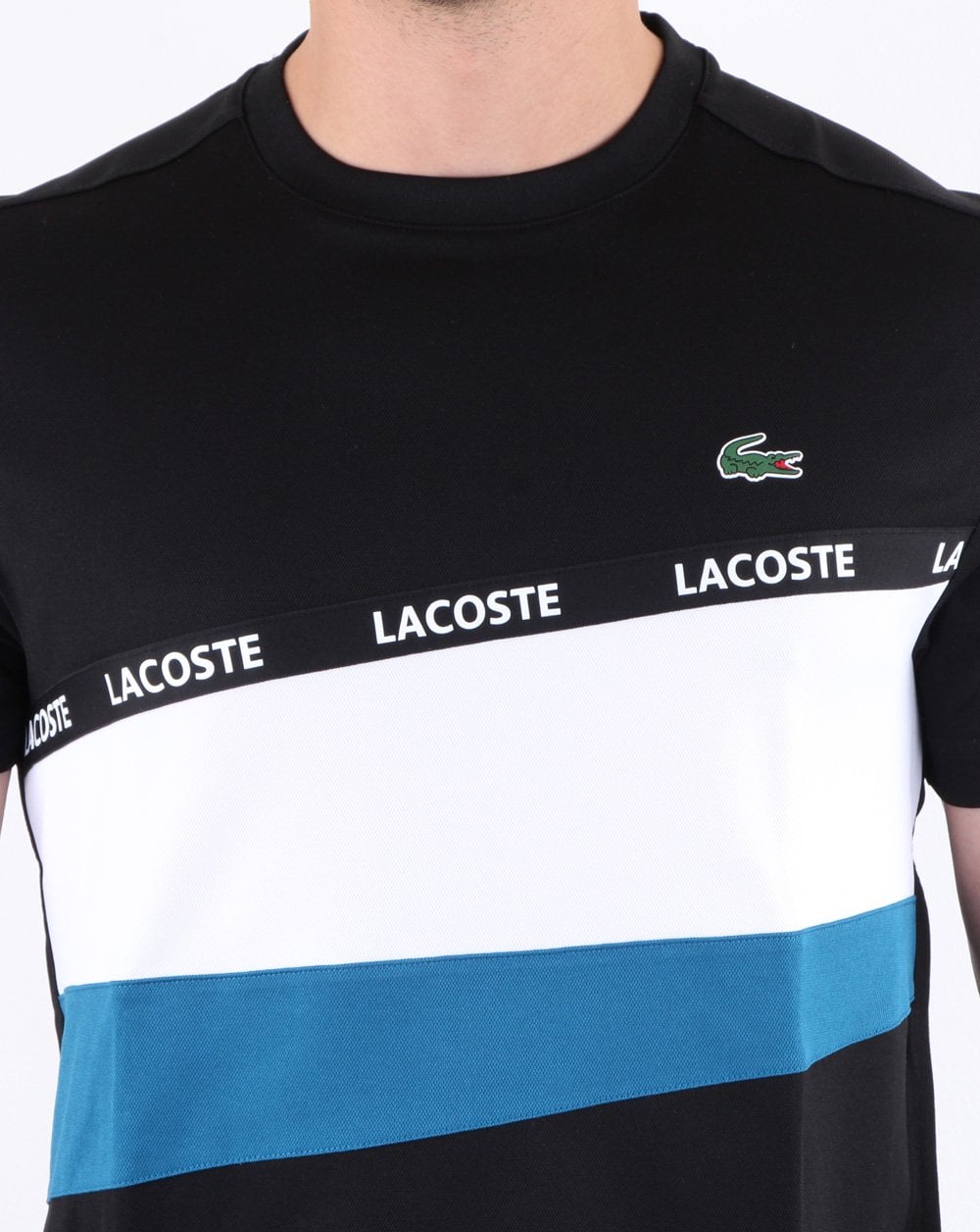 Lacoste Stripe Block T-shirt Black/White