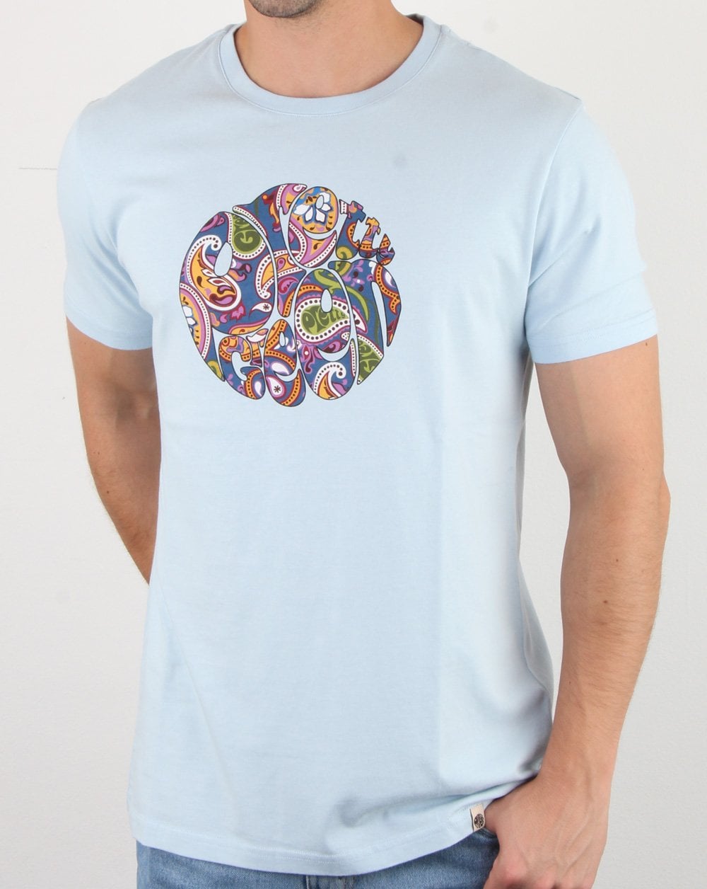 Pretty Green Thornley Paisley T-shirt Sky