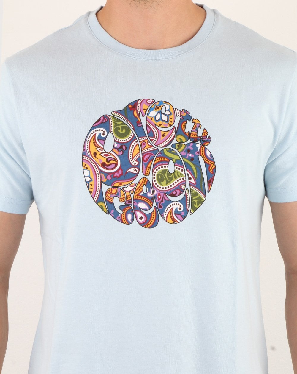Pretty Green Thornley Paisley T-shirt Sky