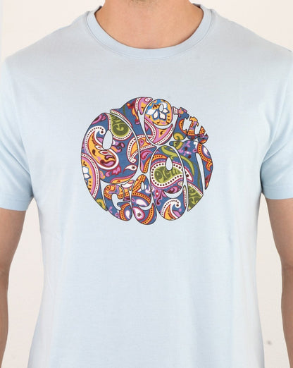 Pretty Green Thornley Paisley T-shirt Sky