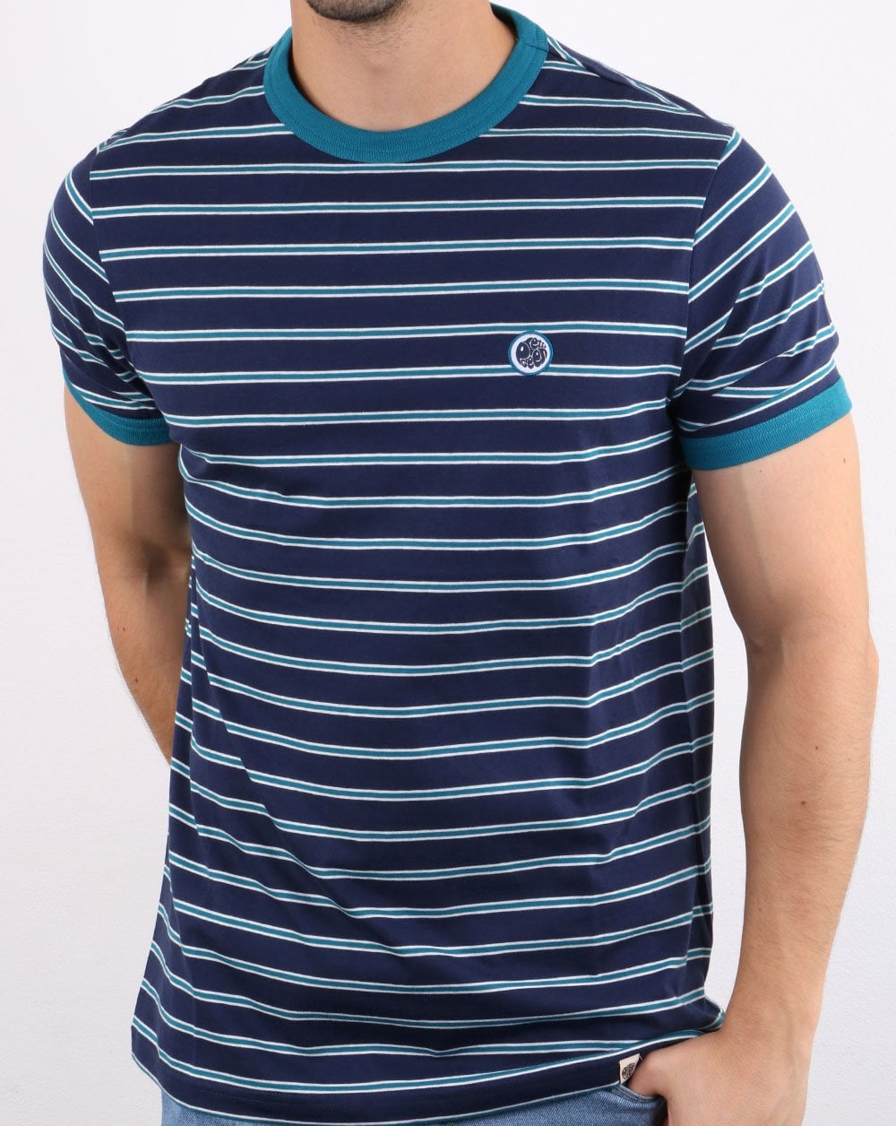 Pretty Green Martell Striped T-shirt Navy