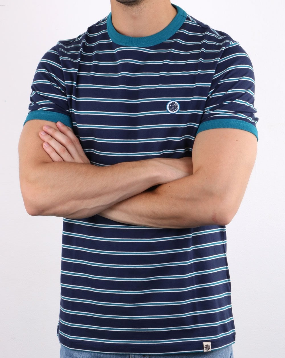 Pretty Green Martell Striped T-shirt Navy
