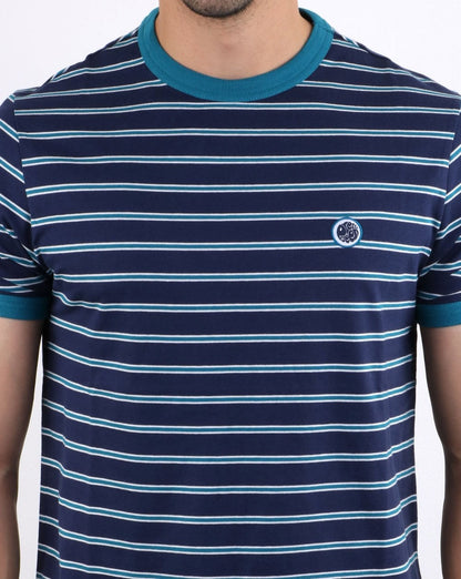 Pretty Green Martell Striped T-shirt Navy