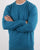 Barbour Lambswool Crew Neck knit Blue