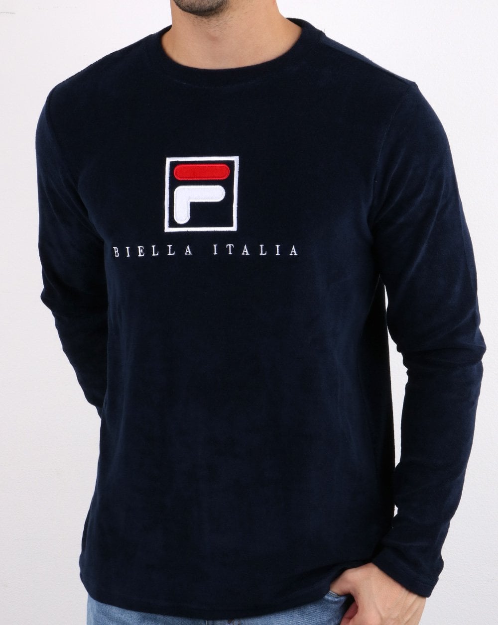 Fila Vintage Nicolo Towelling Sweatshirt Navy/white/red