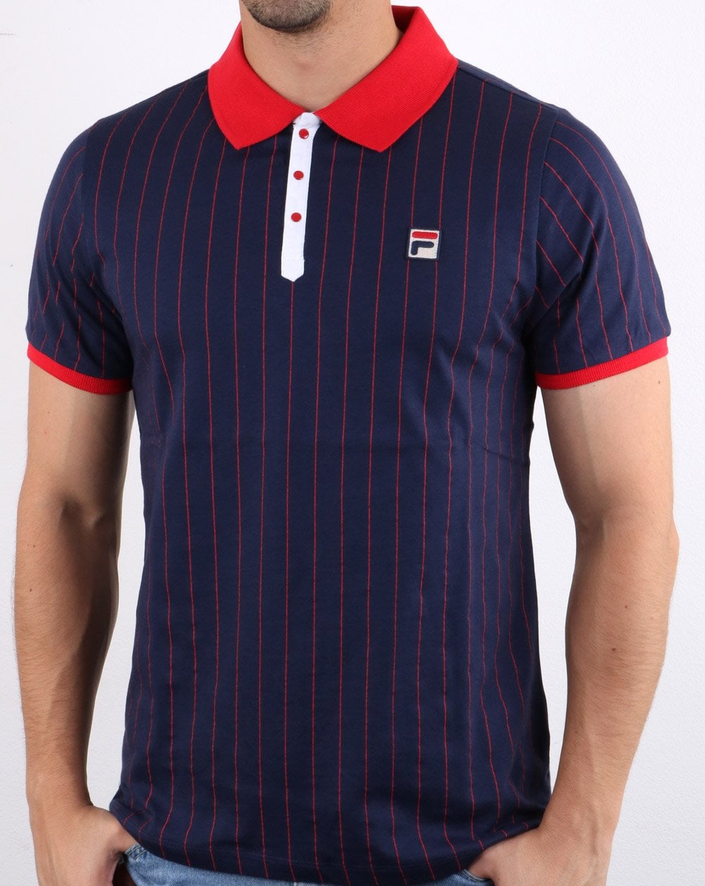 Fila Vintage Bb1 Polo Shirt Navy/white/red