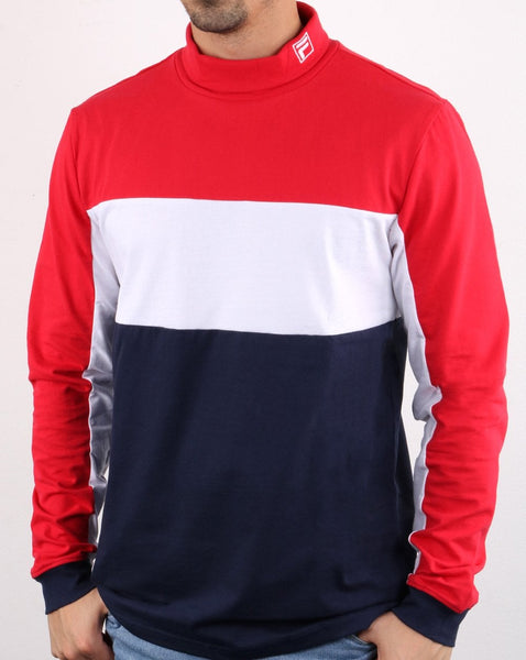 Fila Vintage Matteo High Neck T Shirt Red