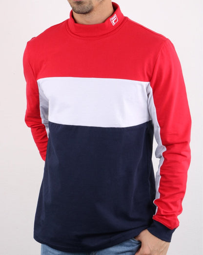 Fila Vintage Matteo High Neck T Shirt Red