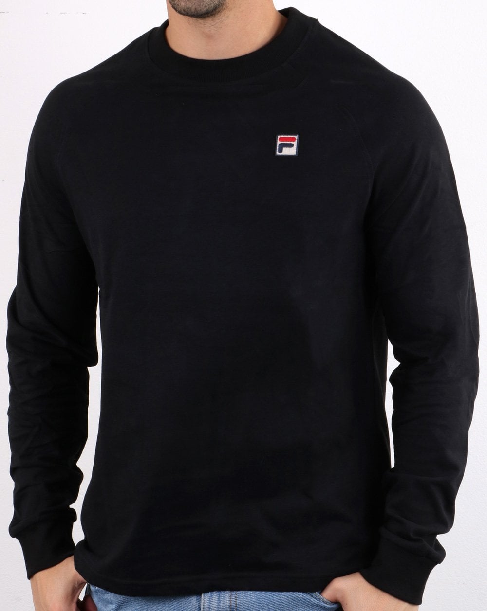 Fila Vintage Long Sleeved T Shirt Black