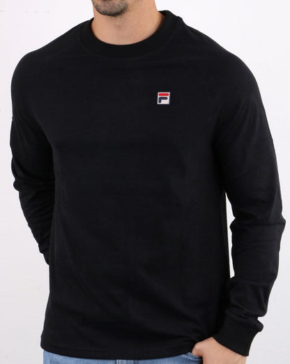 Fila Vintage Long Sleeved T Shirt Black