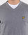 Lyle And Scott Cotton Merino V Neck Jumper Grey Marl