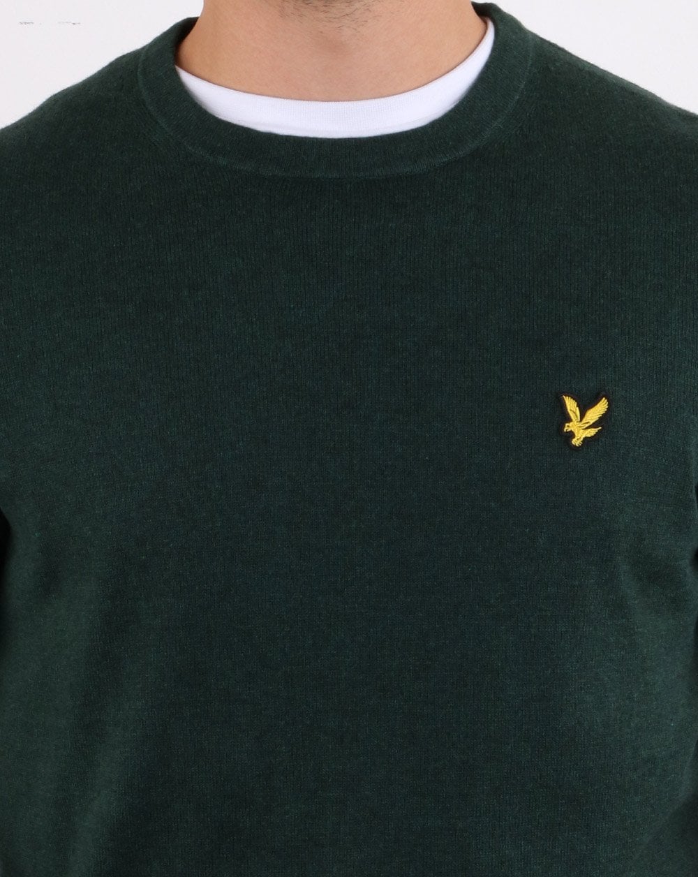 Lyle And Scott Cotton Merino Crew Jumper Jade Marl