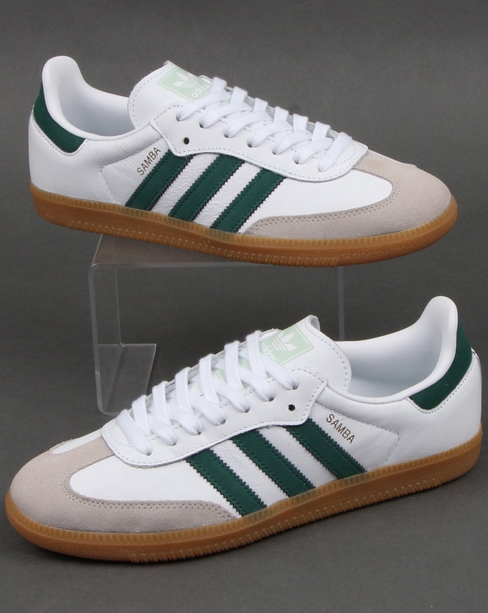 Adidas Samba Og Trainers White/Fresh Green