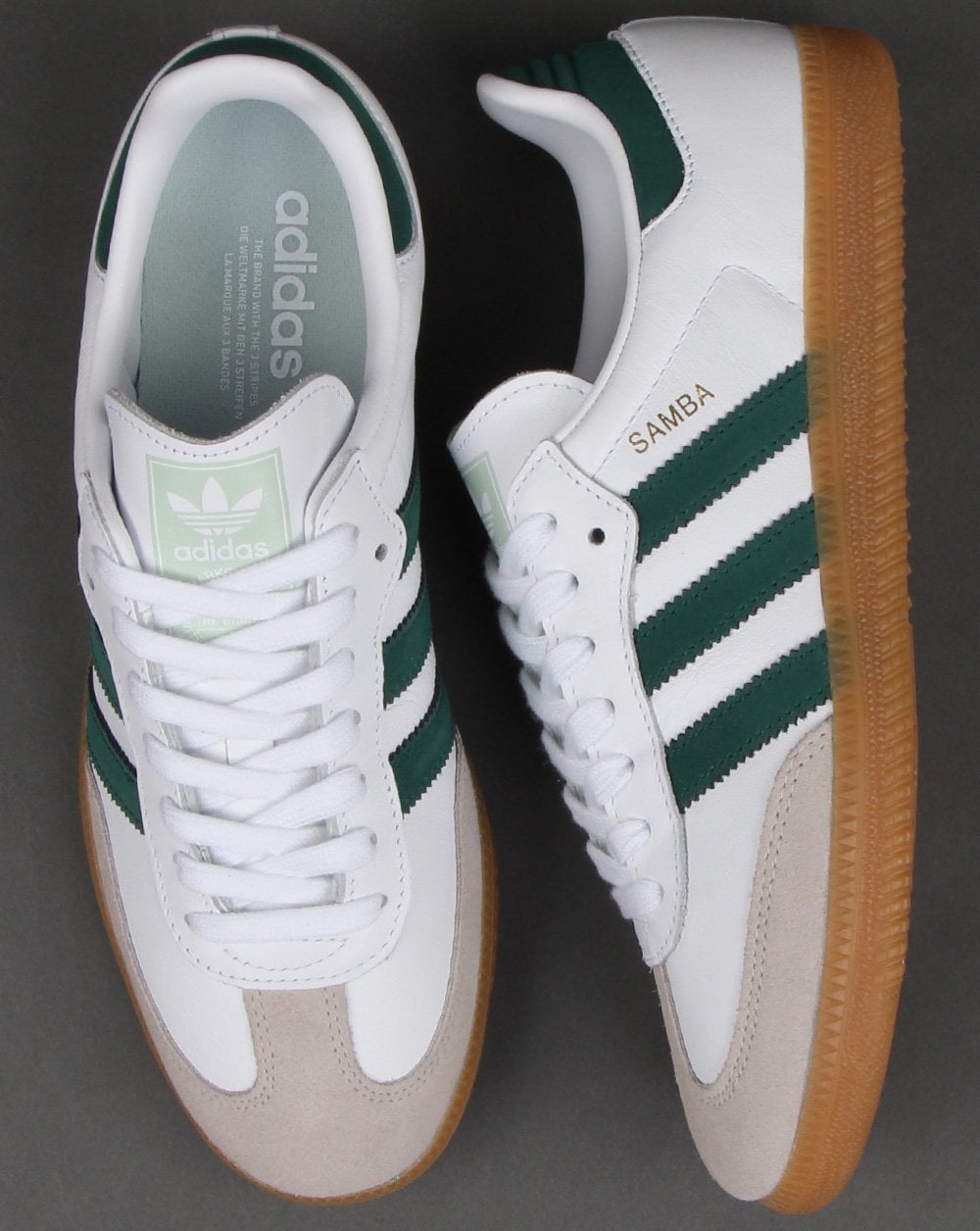 Adidas Samba Og Trainers White/Fresh Green – 80's Casual Classics